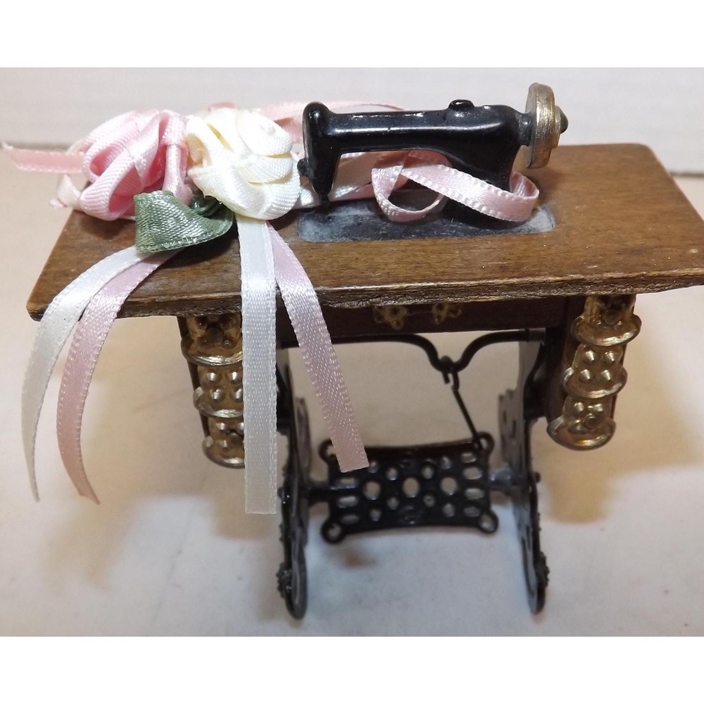 Doll House Victorian Treadle Sewing Machine - See Description for Details